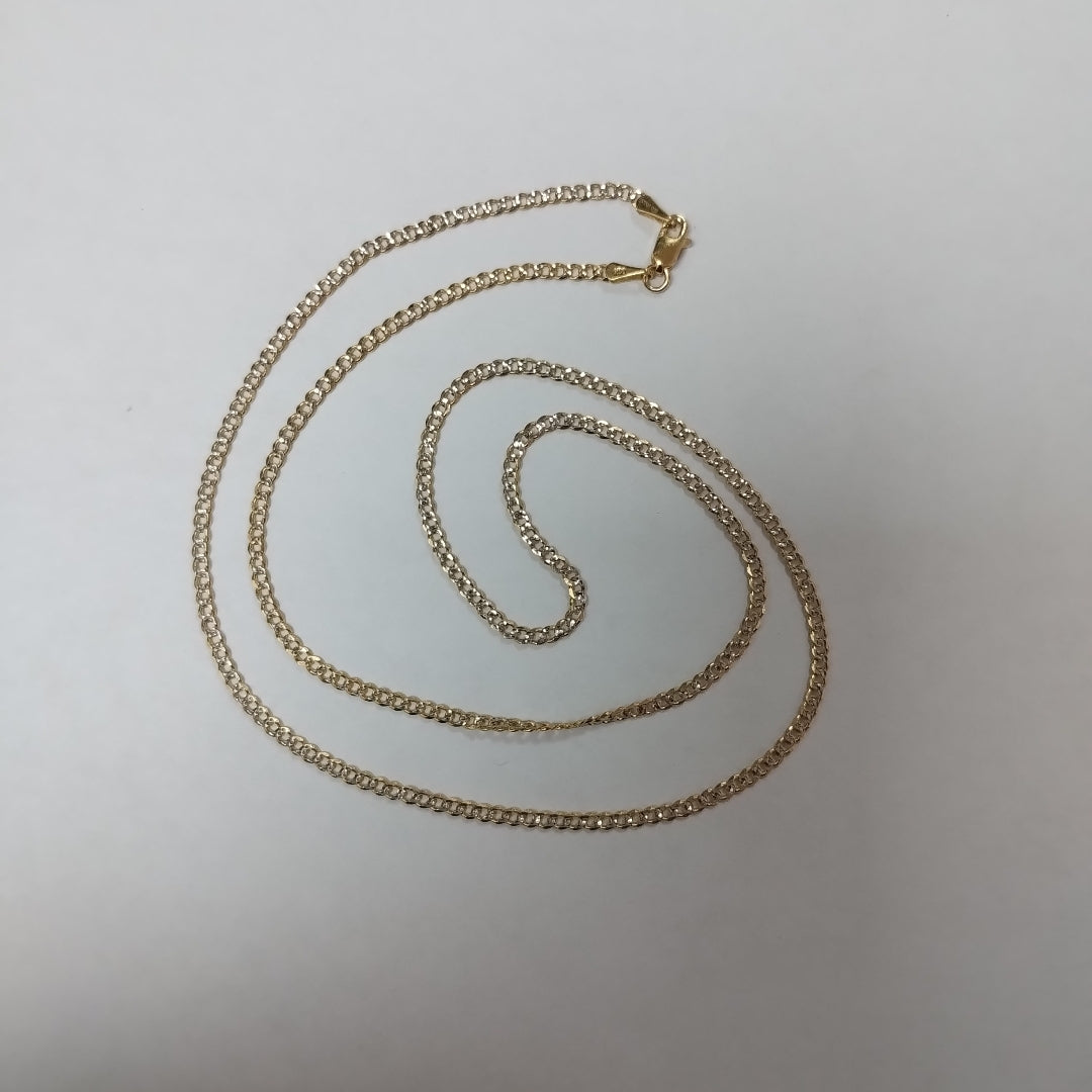 CADENAS BARBADA DIAMANTADA ORO 14K 55 CM 5.7 GR (NUEVO)