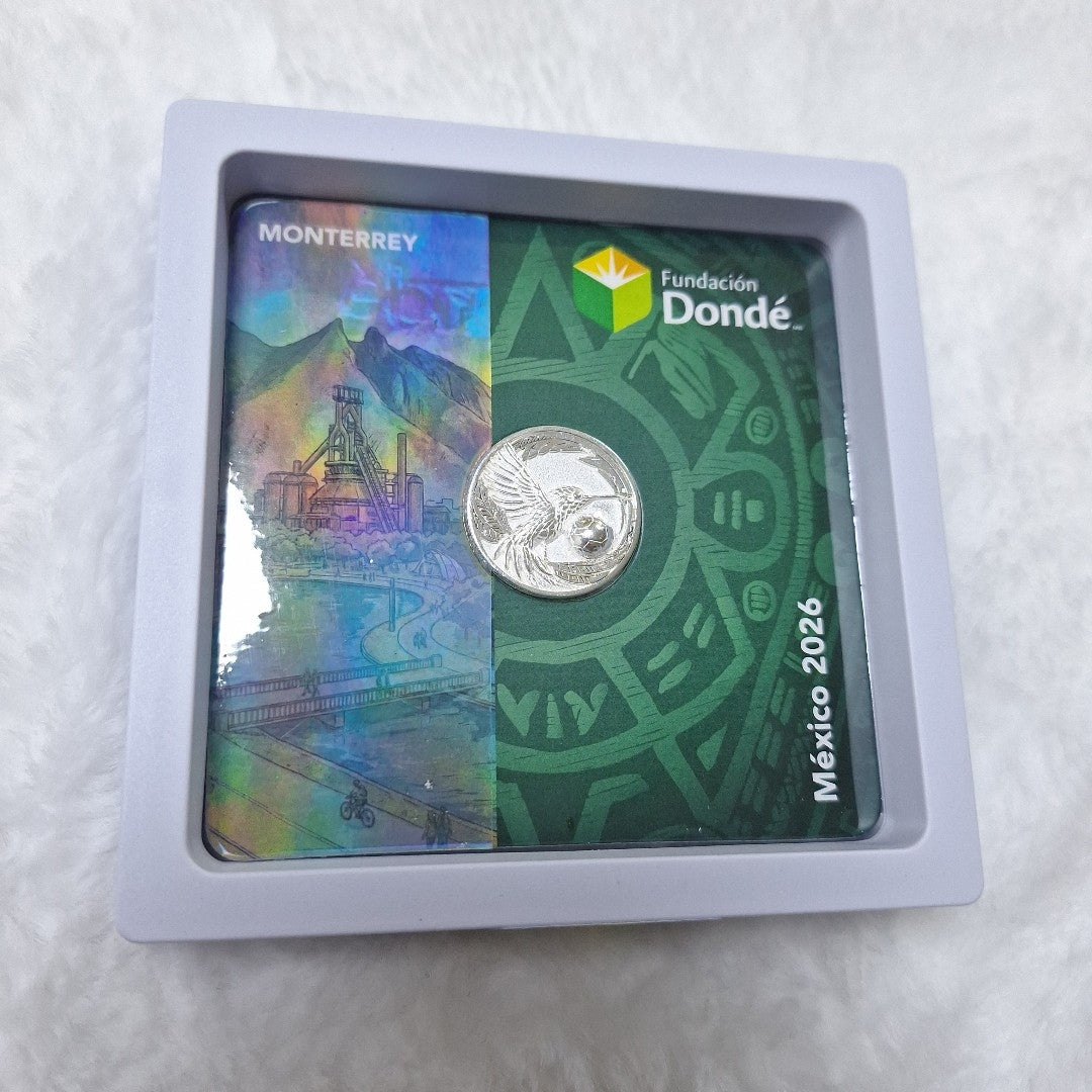 MEDALLA CONMEMORATIVA FRD FÚTBOL MOTIVO COLIBRI PLATA .925 8 GR (NUEVO)