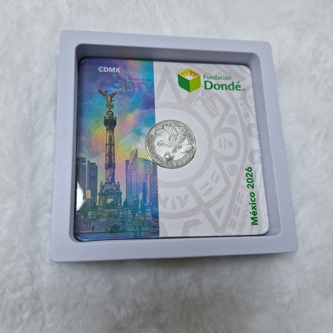 MEDALLA CONMEMORATIVA FRD FÚTBOL MOTIVO ÁGUILA PLATA .925 8.9 GR (NUEVO)