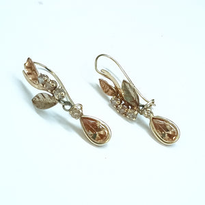 ARETES PAR ORO COMBINADO 14 K 1,90 GRMS (SEMINUEVO)