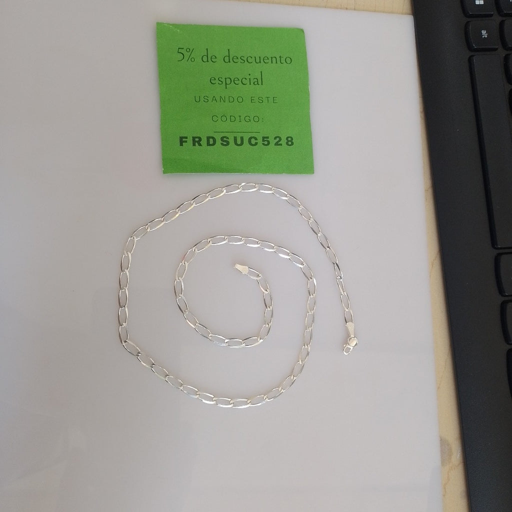 CADENA TEJIDO ESLABONES PLATA .925 55 CM 9.8 GR (NUEVO)