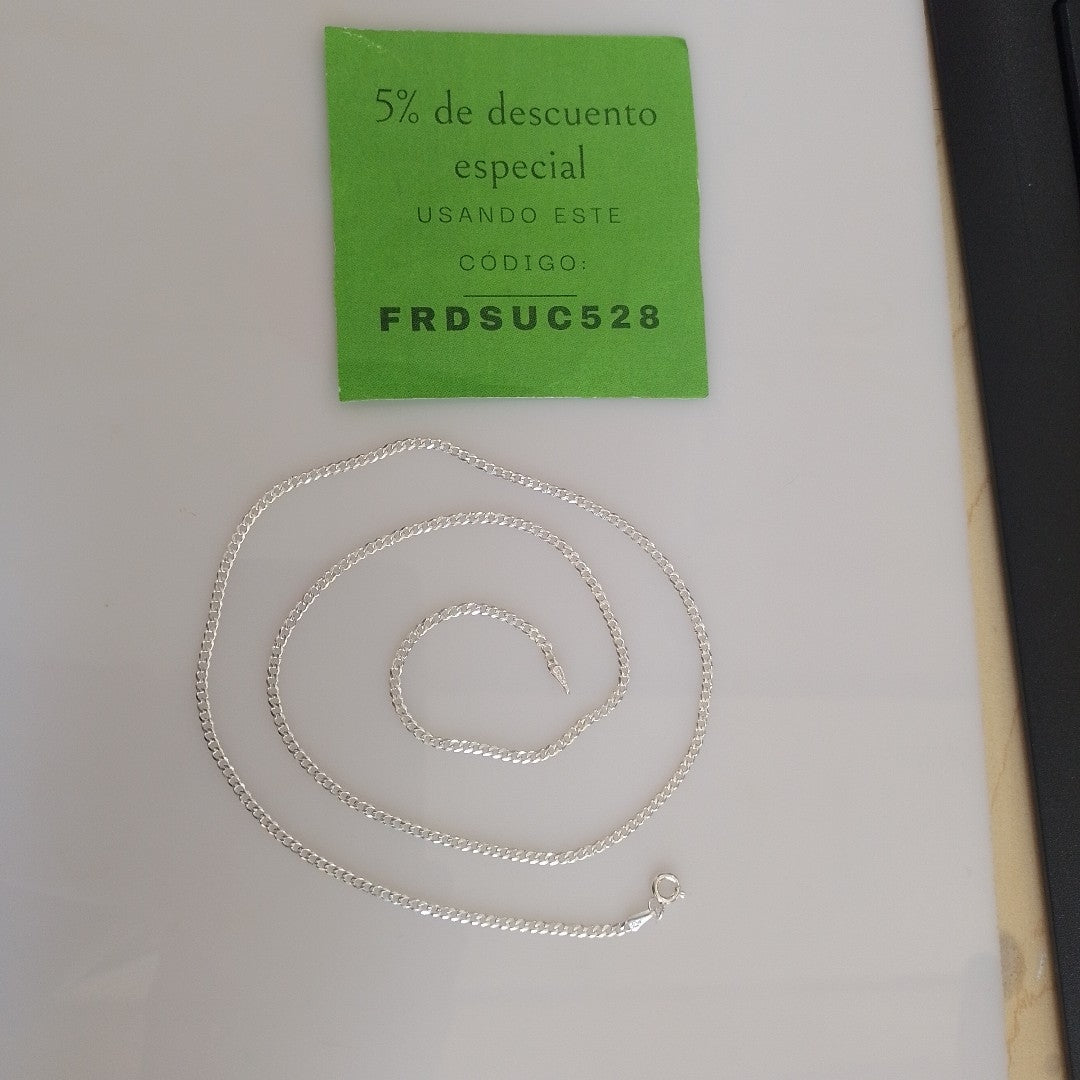 CADENA TEJIDO BARBADO PLATA .925 60 CM 5.7 GR (NUEVO)