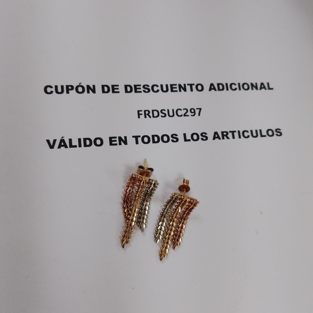 ARETES PAR ORO COMBINADO 14 K 5,00 GRMS (SEMINUEVO)