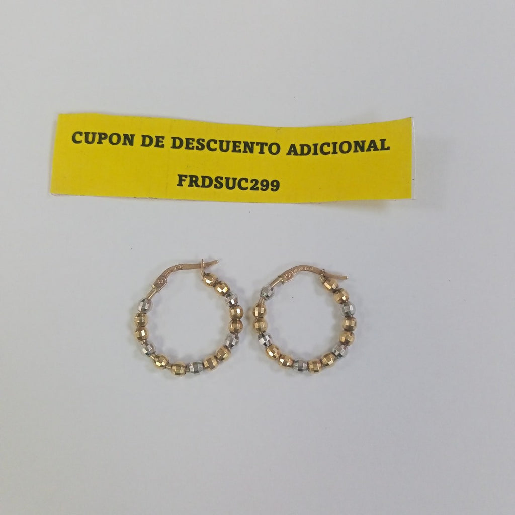 ARRACADAS PAR ORO COMBINADO 14 K 3,30 GRMS (SEMINUEVO)