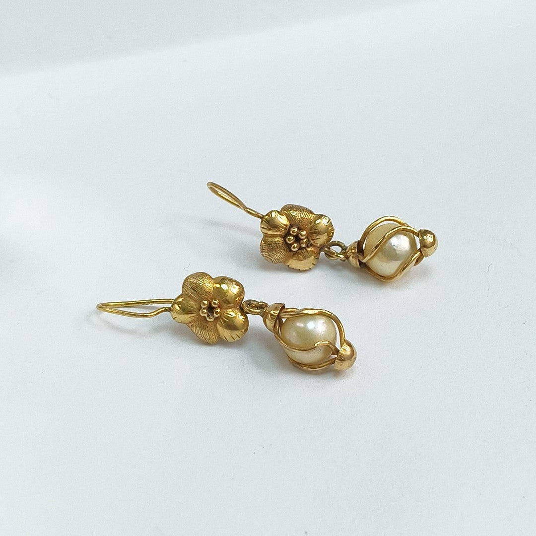 ARETES PAR ORO 14 K 3.9 GRMS (SEMINUEVO)