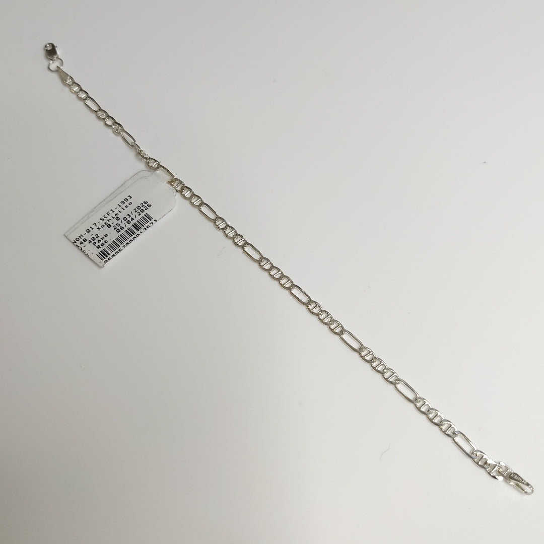 PULSERA TEJIDO 3X1 PLATA .925 16 CM 2.8 GR (NUEVO)