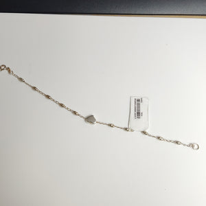 PULSERA TEJIDO CORAZON PLATA .925 18 CM 3.3 GR (NUEVO)