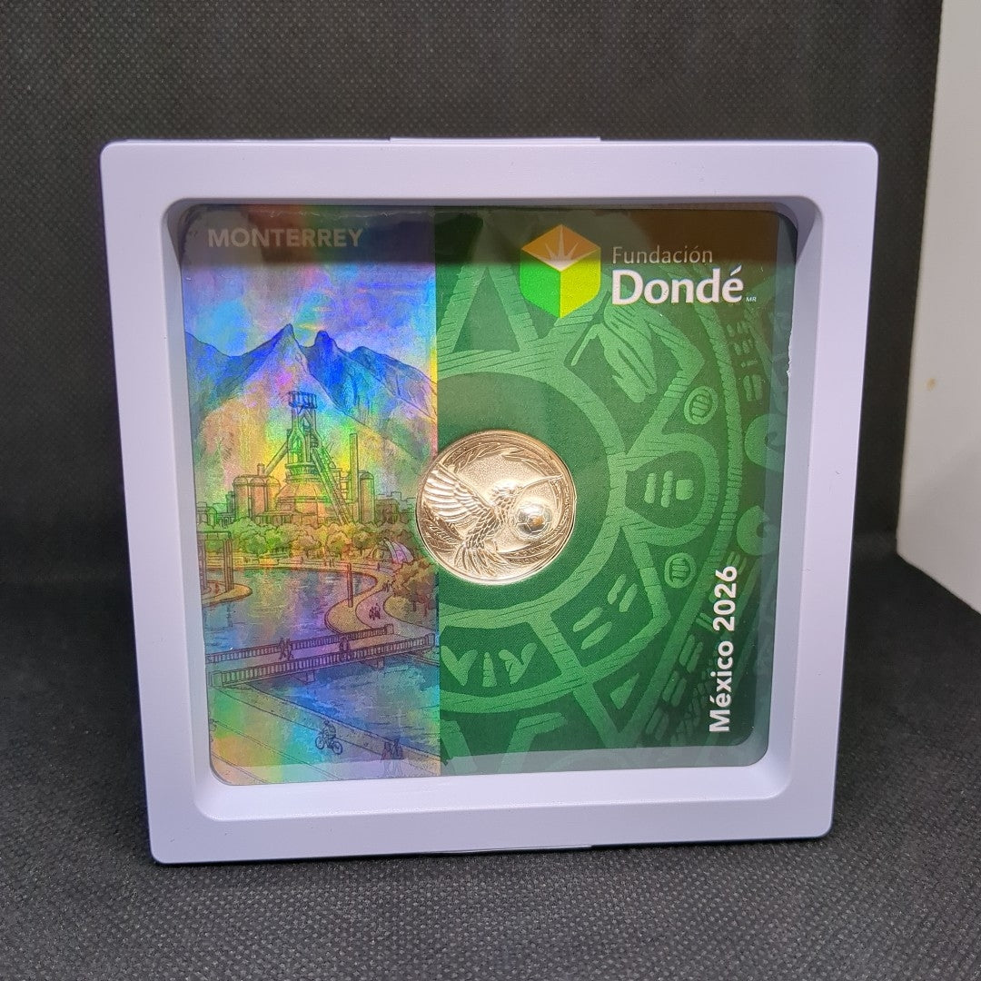 MEDALLA CONMEMORATIVA FRD FÚTBOL MOTIVO COLIBRI PLATA .925 8 GR (NUEVO)