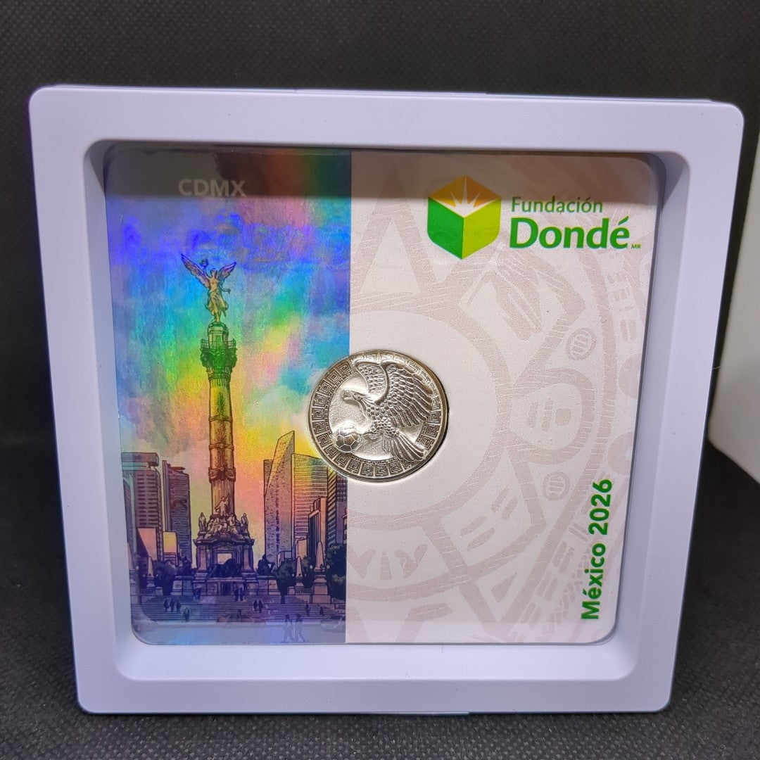 MEDALLA CONMEMORATIVA FRD FÚTBOL MOTIVO ÁGUILA PLATA .925 8.9 GR (NUEVO)