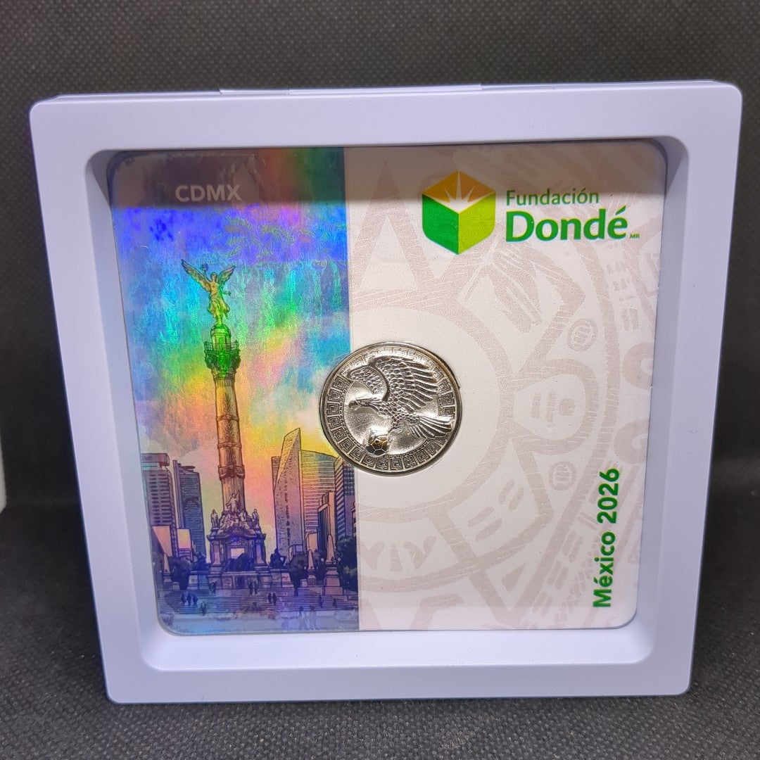 MEDALLA CONMEMORATIVA FRD FÚTBOL MOTIVO ÁGUILA PLATA .925 8.9 GR (NUEVO)