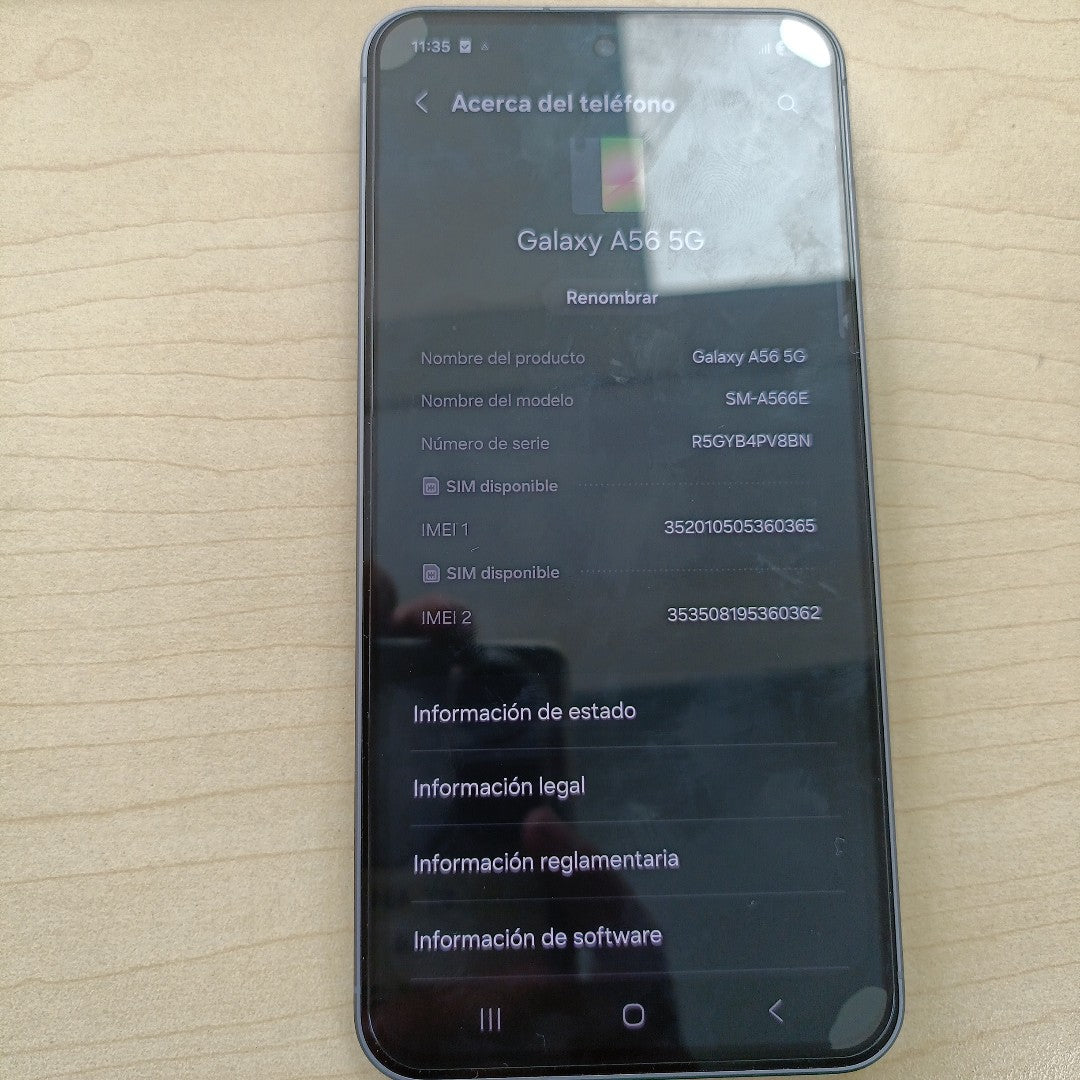 CELULAR SAMSUNG GALAXY A56 SM-A566E (2025) 256 GB 8 GB RAM (SEMINUEVO)