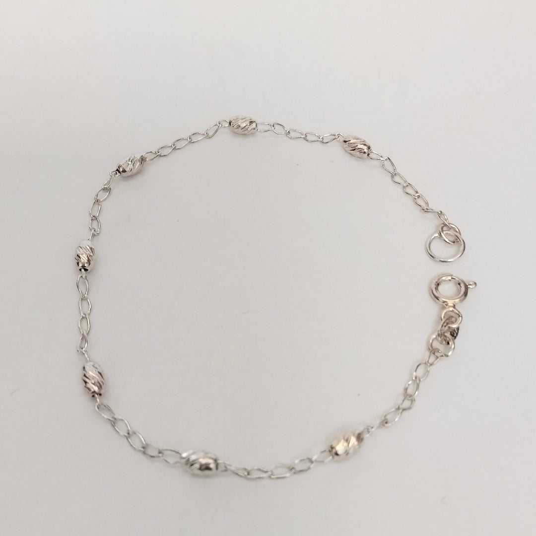 PULSERA TEJIDO TEJIDO ESPECIAL PLATA .925 18 CM 1.6 GR (NUEVO)