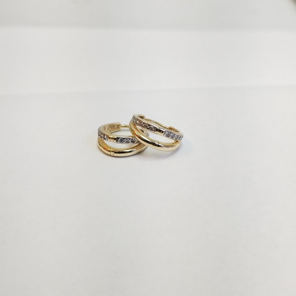 ARRACADAS PAR ORO COMBINADO 14 K 1.8 GRMS (SEMINUEVO)