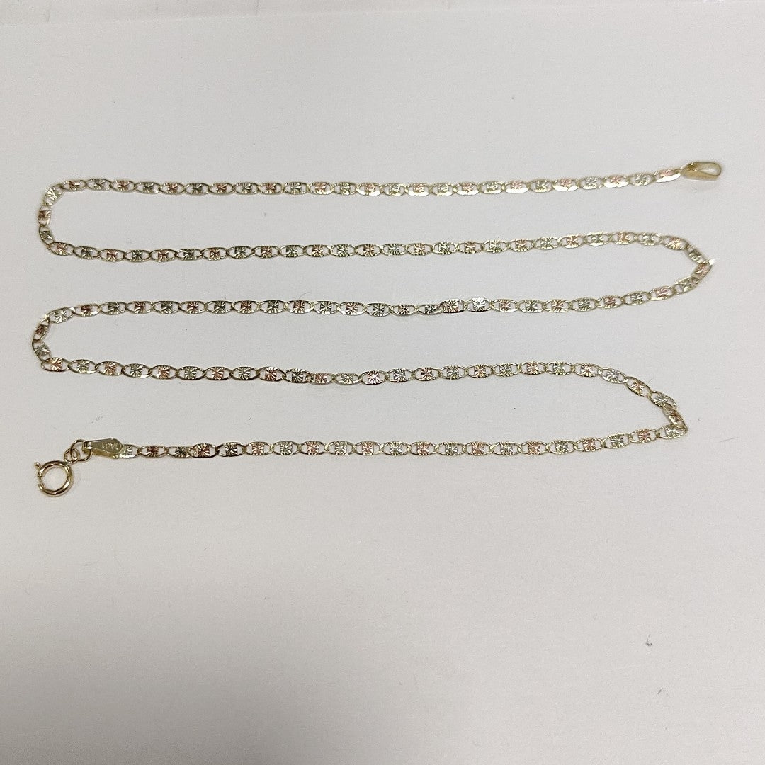 CADENAS TEJIDO GUCHI ORO 10K 55 CM 2.7 GR (NUEVO)