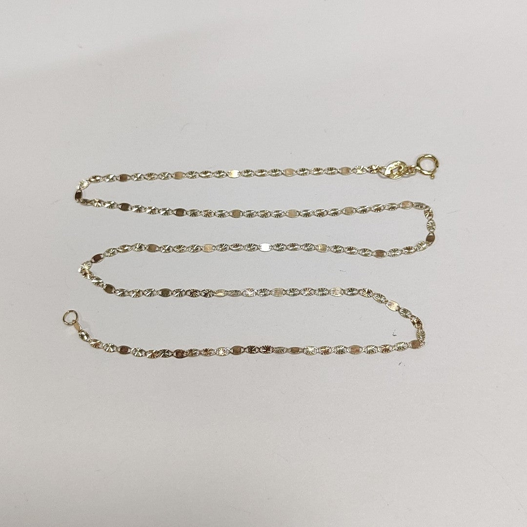 CADENAS TEJIDO GUCHI ORO 10K 40 A 45 CM 1.4 GR (NUEVO)