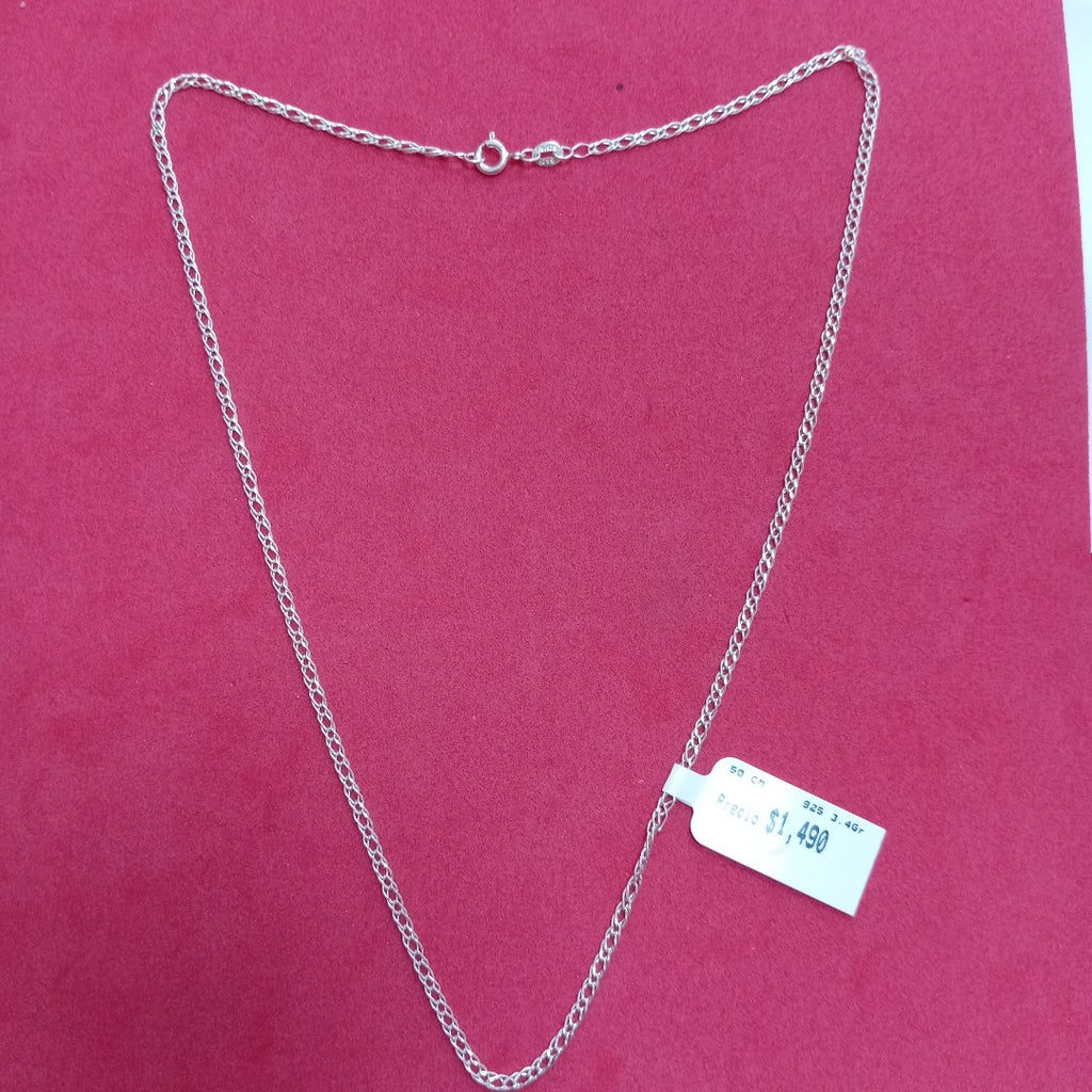 CADENA TEJIDO ESLABONES PLATA .925 50 CM 3.4 GR (NUEVO)