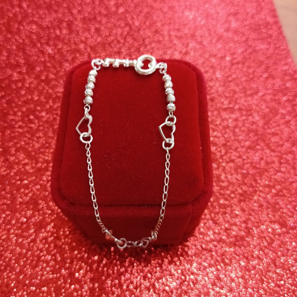 PULSERA TEJIDO LLAVE PLATA .925 18 CM 2.3 GR (NUEVO)