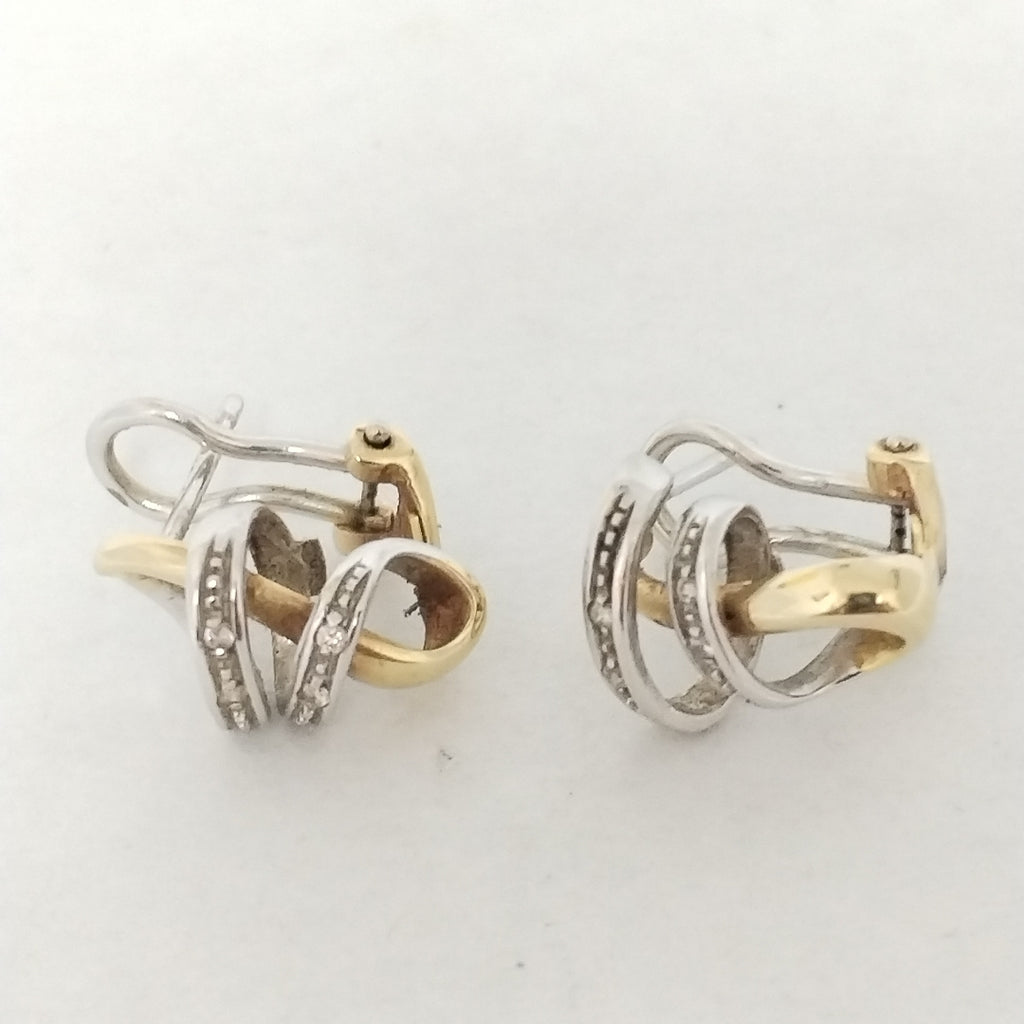 ARETES PAR ORO COMBINADO 14 K 6,10 GRMS (SEMINUEVO)