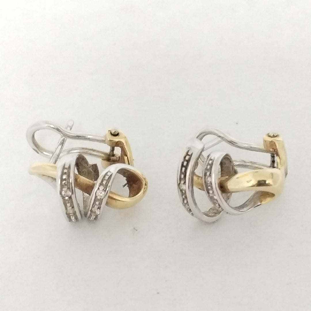 ARETES PAR ORO COMBINADO 14 K 6,10 GRMS (SEMINUEVO)