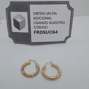 ARETES PAR ORO COMBINADO 10 K 3,50 GRMS (SEMINUEVO)