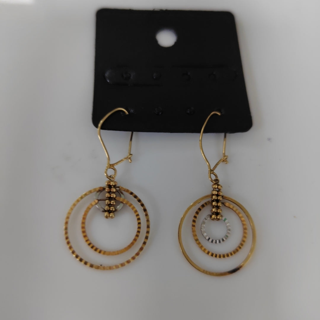 ARETES PAR ORO COMBINADO 14 K 2.1 GRMS (SEMINUEVO)