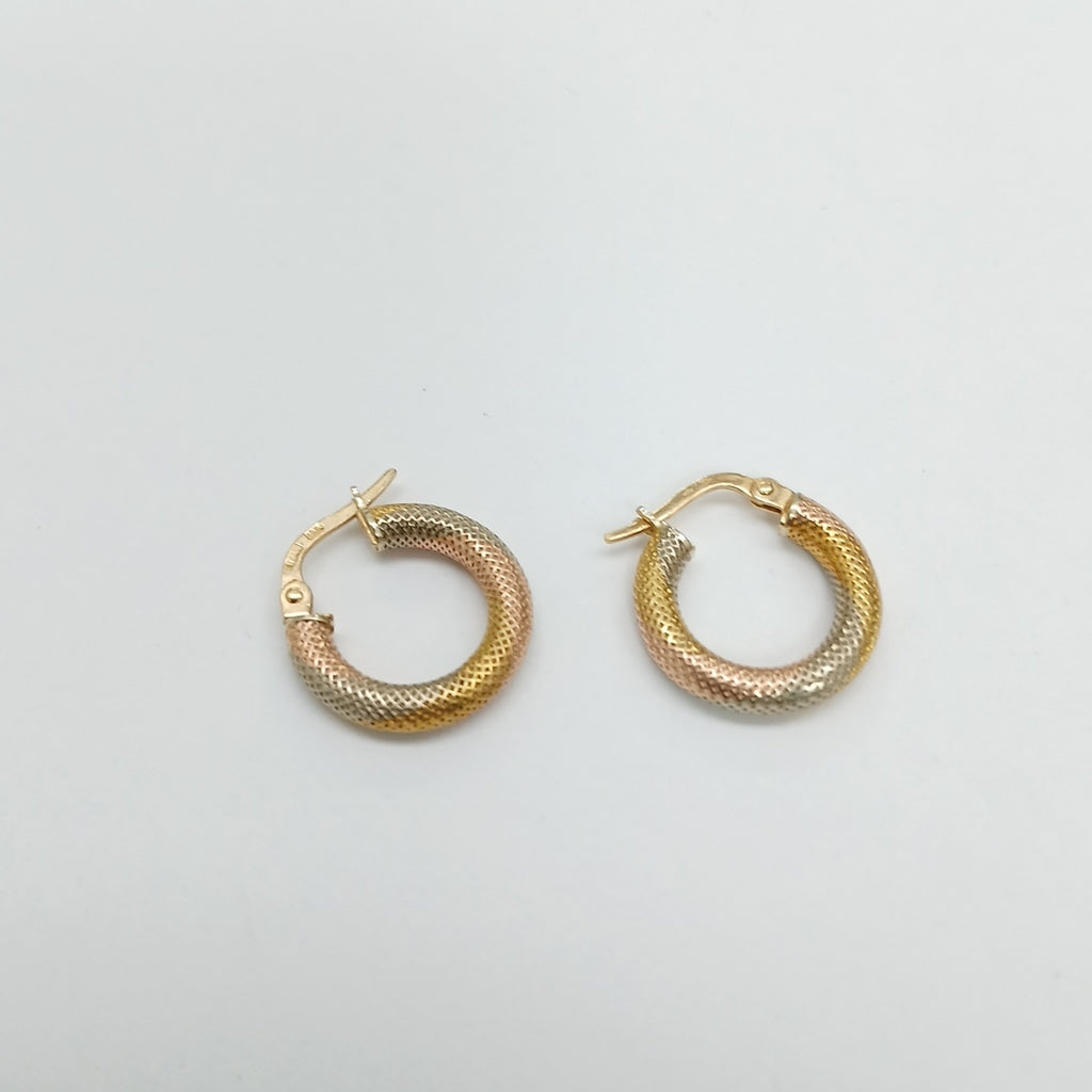 ARRACADAS PAR ORO, ORO COMBINADO 14 K 1.9 GRMS (SEMINUEVO)