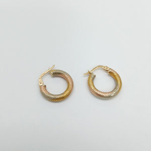 ARRACADAS PAR ORO, ORO COMBINADO 14 K 1.9 GRMS (SEMINUEVO)