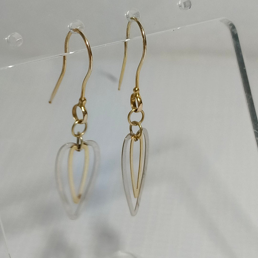 ARETES PAR ORO COMBINADO 14 K 1,00 GRMS (SEMINUEVO)