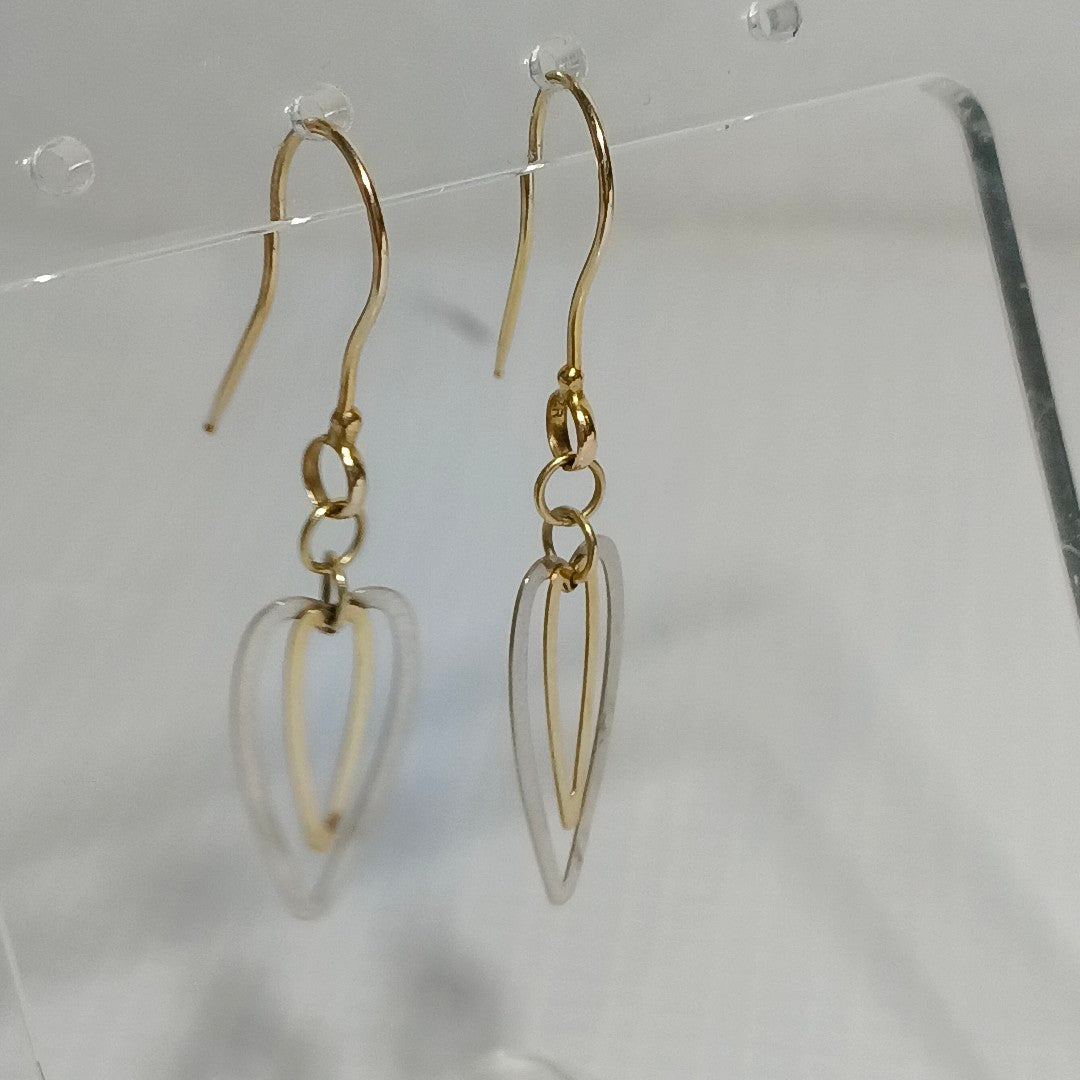 ARETES PAR ORO COMBINADO 14 K 1,00 GRMS (SEMINUEVO)