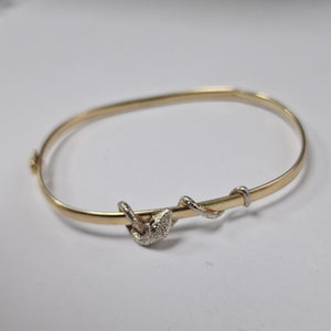PULSERA RIGIDA ORO COMBINADO 14 K 5.5 GRMS (SEMINUEVO)