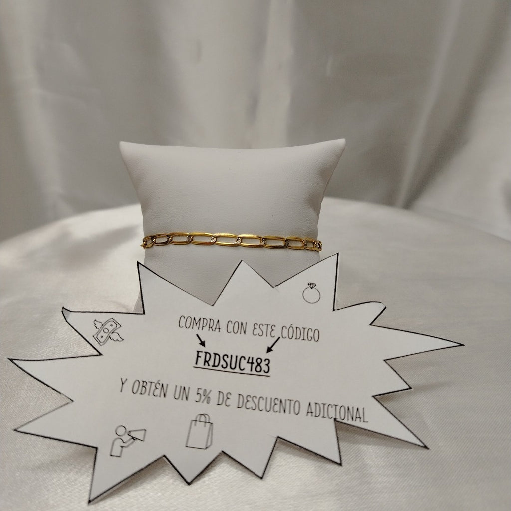 PULSERA TEJIDO ESLABONES 4G 18 CM (NUEVO)