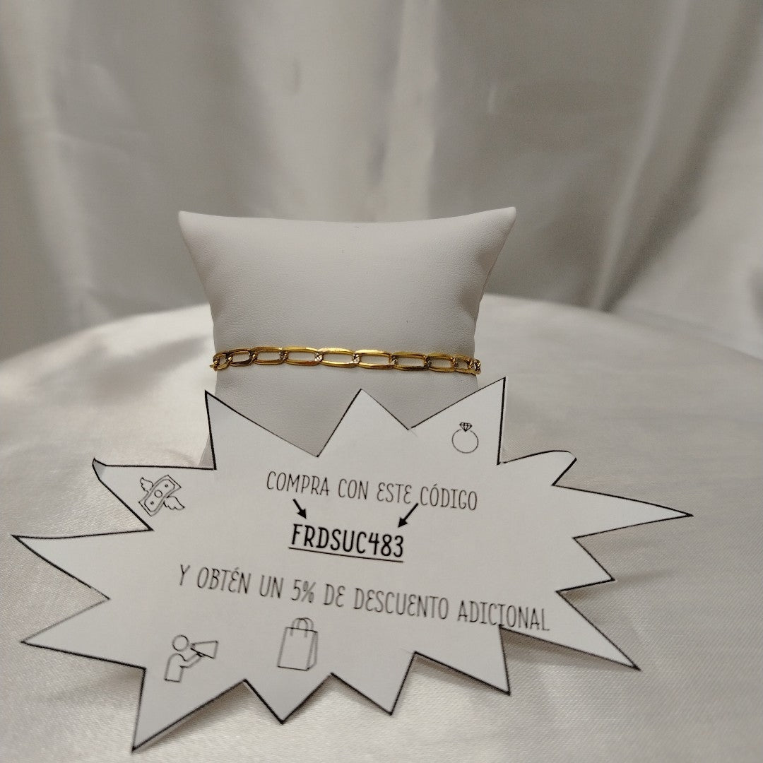 PULSERA TEJIDO ESLABONES 4G 18 CM (NUEVO)