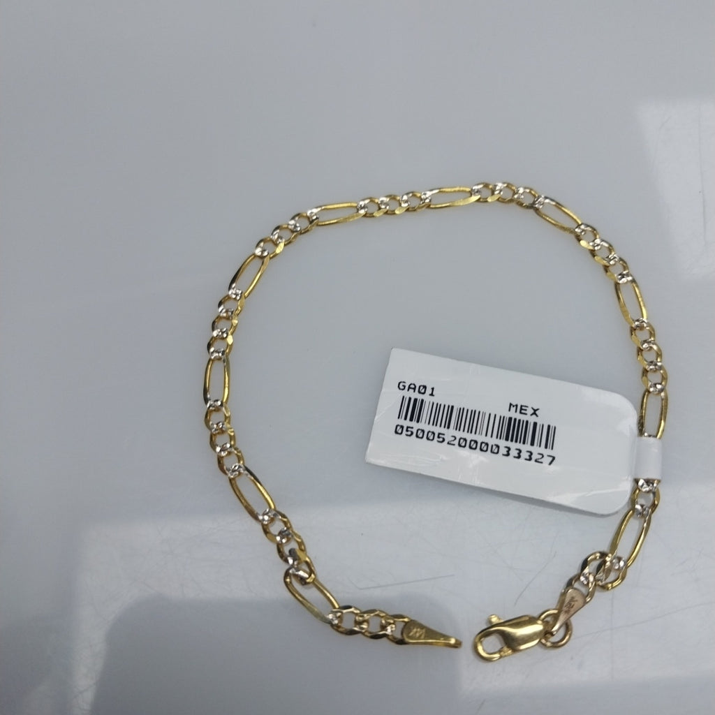 PULSERAS 3X1 DIAMANTADA ORO 14K 18 CM 3 GR (NUEVO)