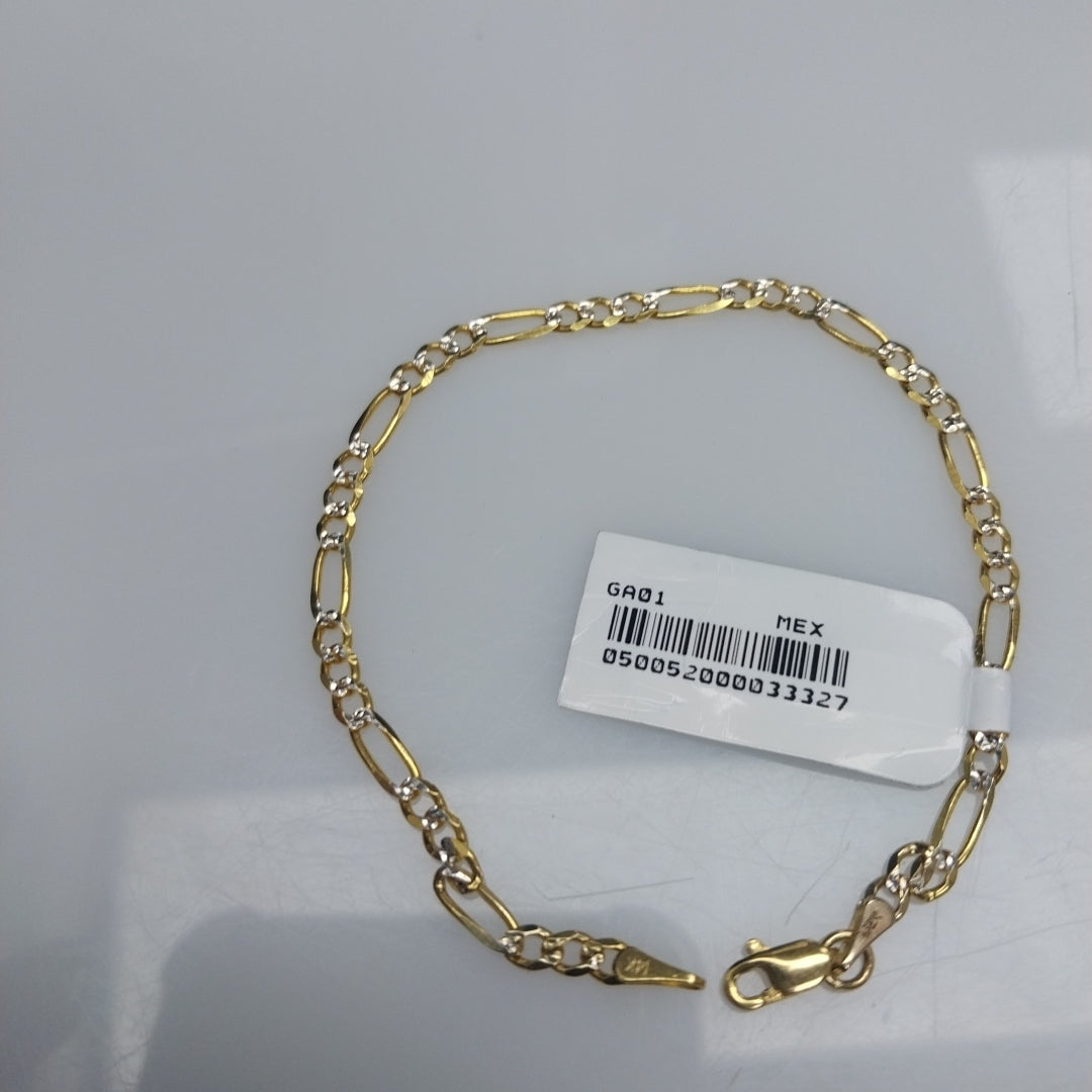 PULSERAS 3X1 DIAMANTADA ORO 14K 18 CM 3 GR (NUEVO)