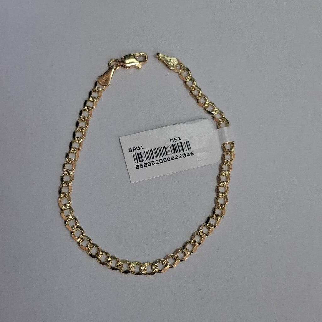 PULSERAS TEJIDO BARBADA ORO 14K 18 CM 4.8 GR (NUEVO)