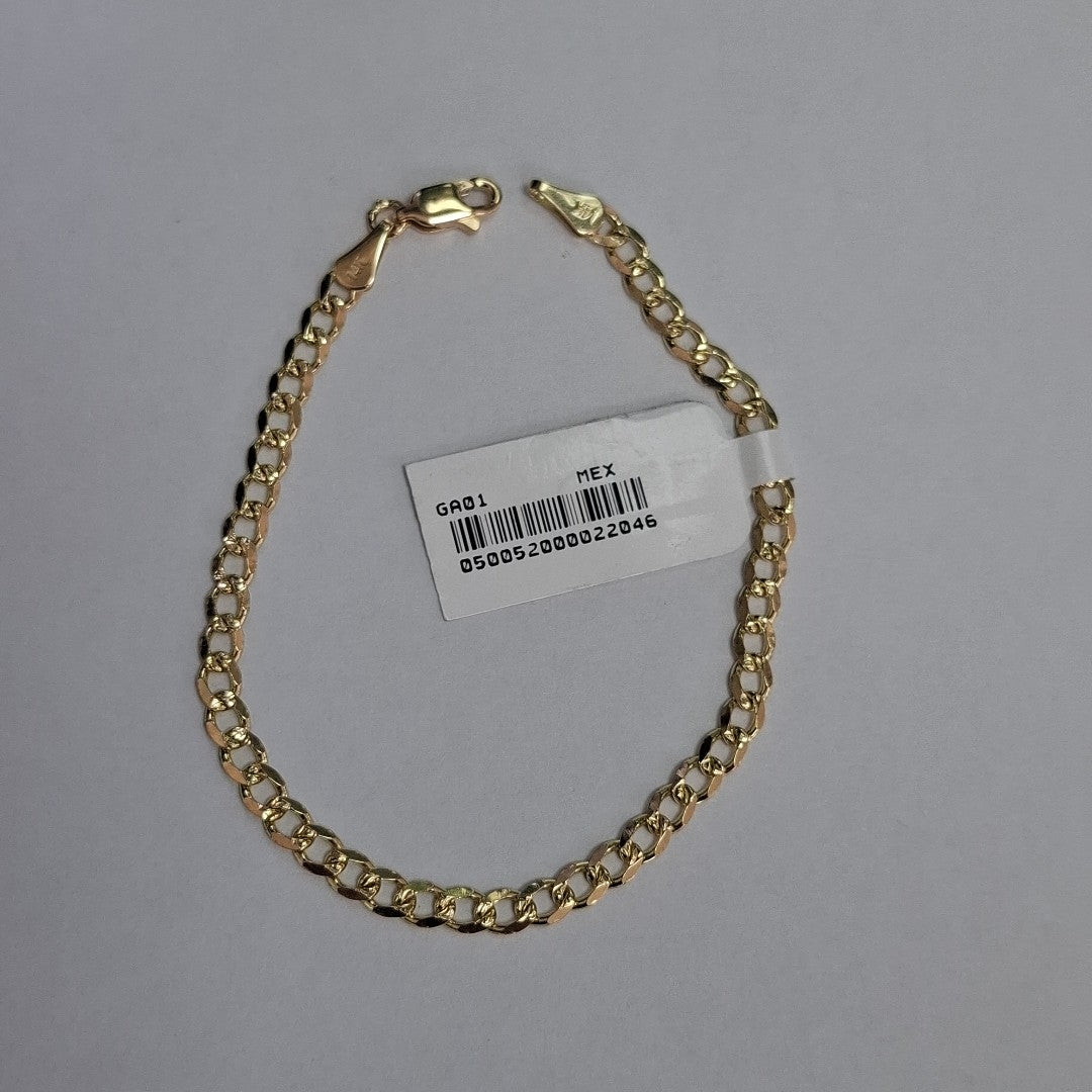 PULSERAS TEJIDO BARBADA ORO 14K 18 CM 4.8 GR (NUEVO)
