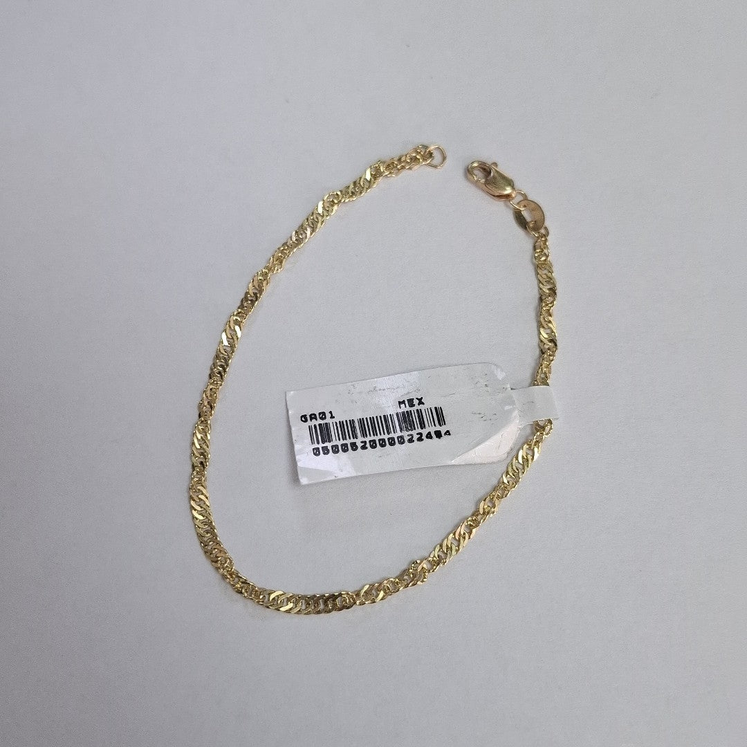 PULSERAS TEJIDO MEDIO TZL ORO 14K 18 CM 1.9 GR (NUEVO)