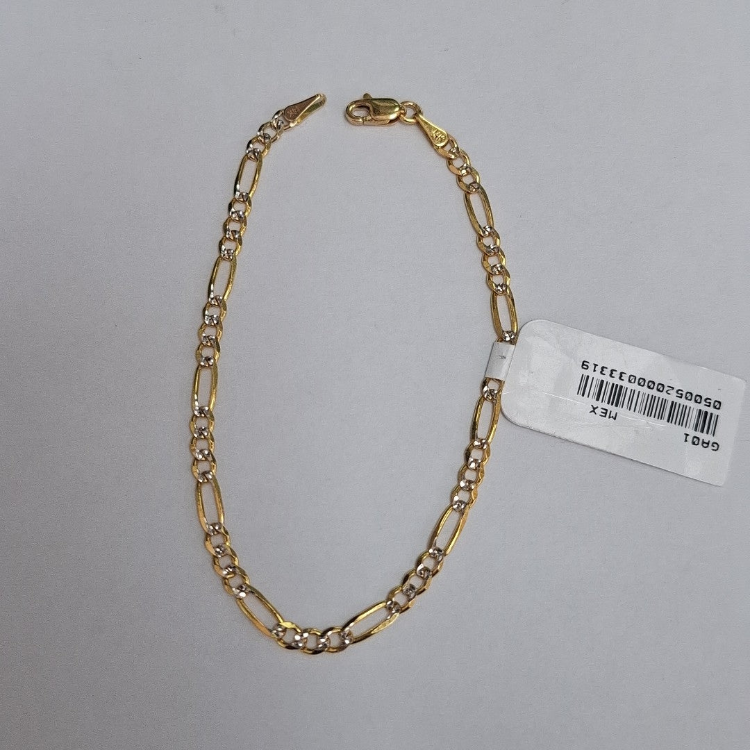 PULSERAS 3X1 DIAMANTADA ORO 14K 18 CM 3 GR (NUEVO)