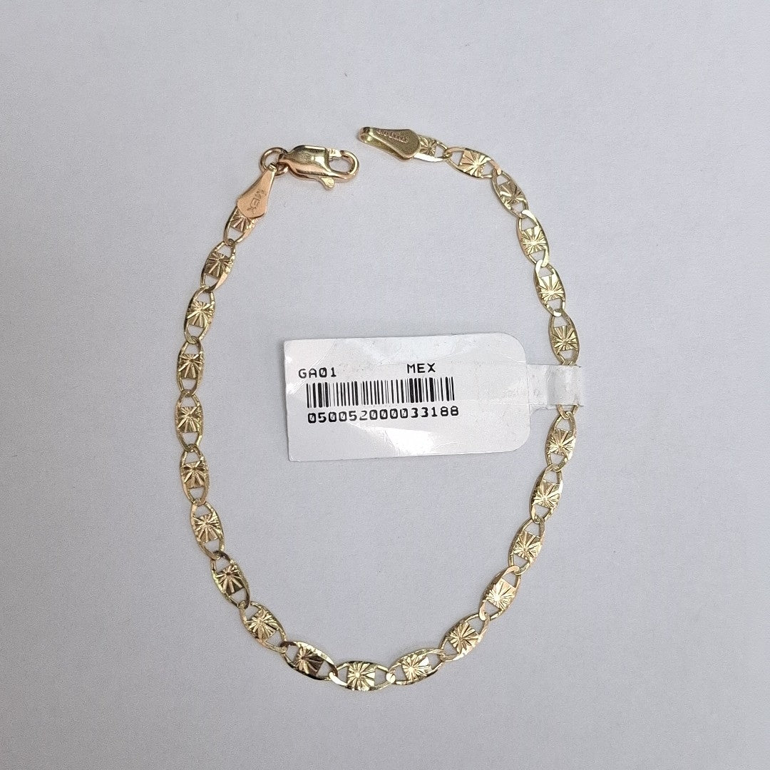 PULSERAS GUCHI ORO 14K 18 CM 2.8 GR (NUEVO)