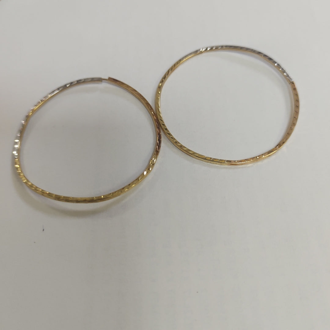 ARRACADAS PAR ORO COMBINADO 14 K 2.3 GRMS (SEMINUEVO)