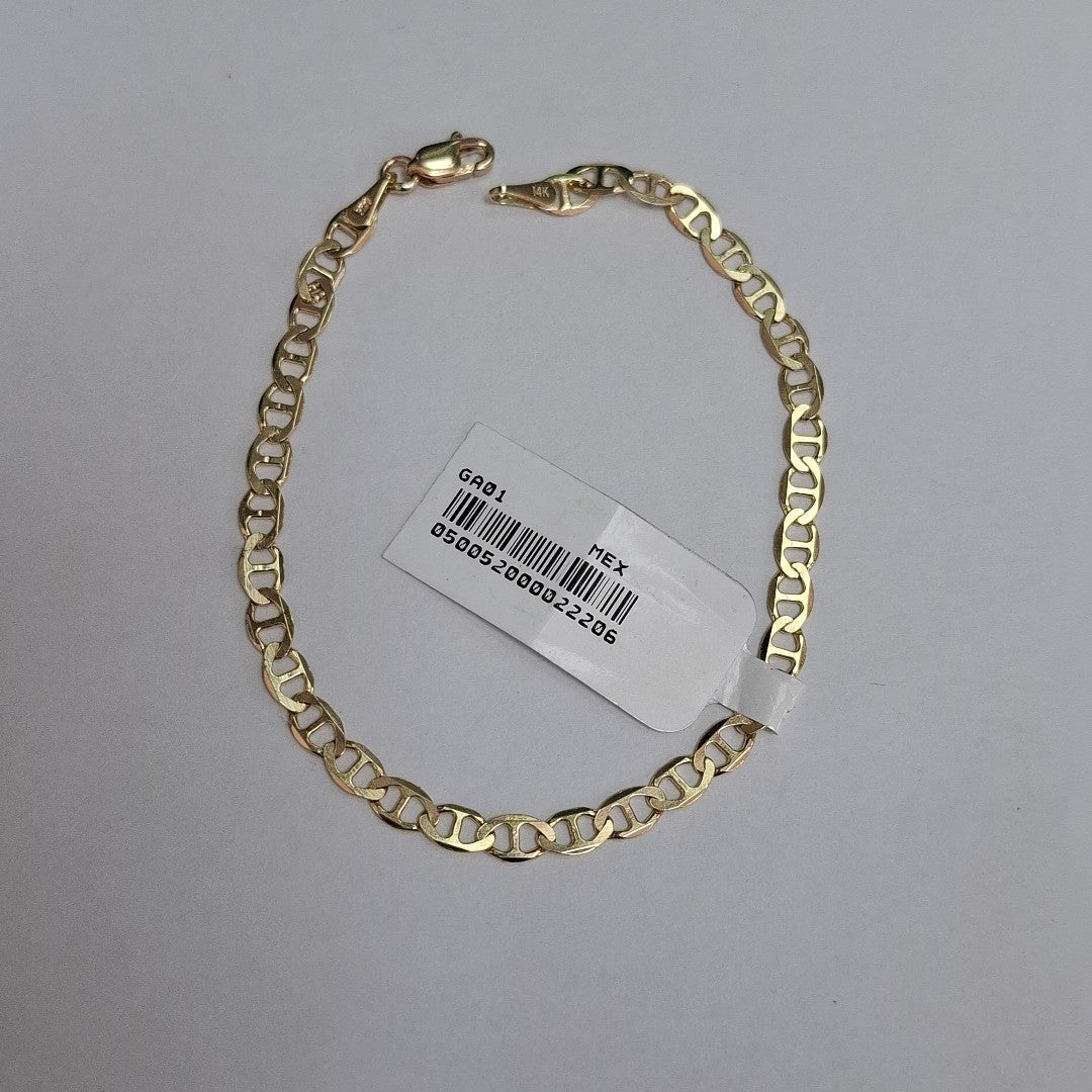 PULSERAS TEJIDO MARINERA ORO 14K 16 CM 3 GR (NUEVO)