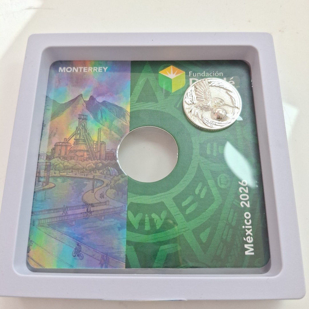 MEDALLA CONMEMORATIVA FRD FÚTBOL MOTIVO COLIBRI PLATA .925 8 GR (NUEVO)