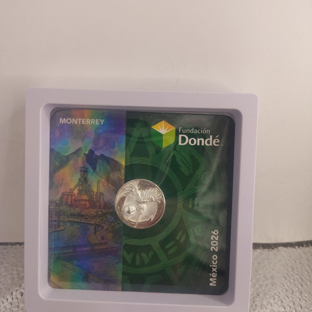 MEDALLA CONMEMORATIVA FRD FÚTBOL MOTIVO COLIBRI PLATA .925 8 GR (NUEVO)