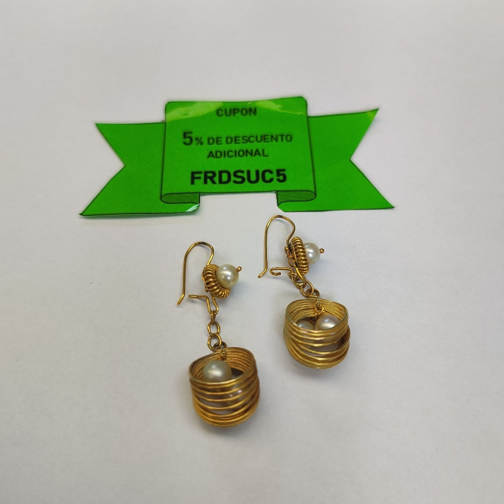 ARETES PAR ORO 14 K 9.2 GRMS (SEMINUEVO)