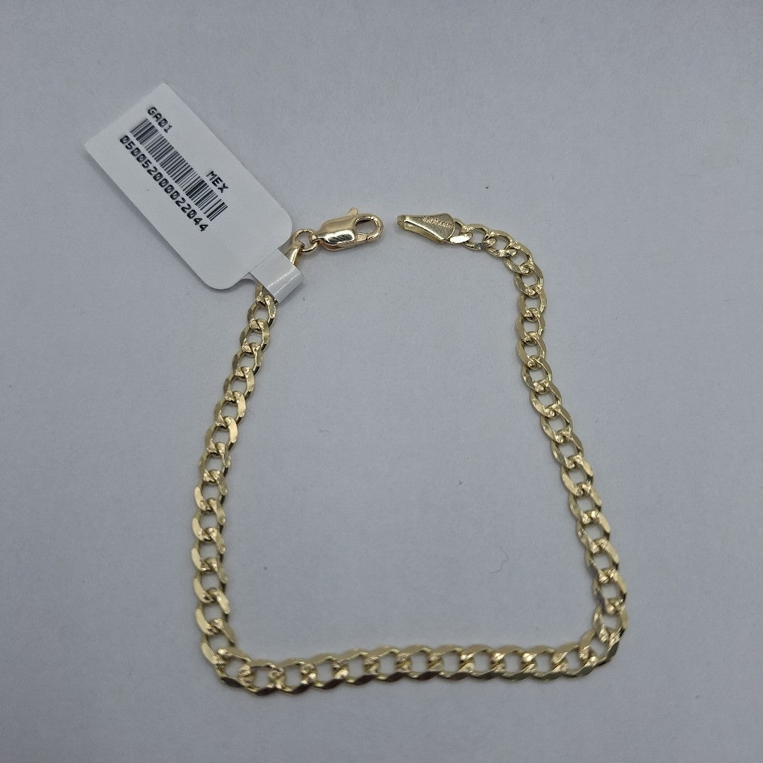 PULSERAS TEJIDO BARBADA ORO 14K 18 CM 4.6 GR (NUEVO)