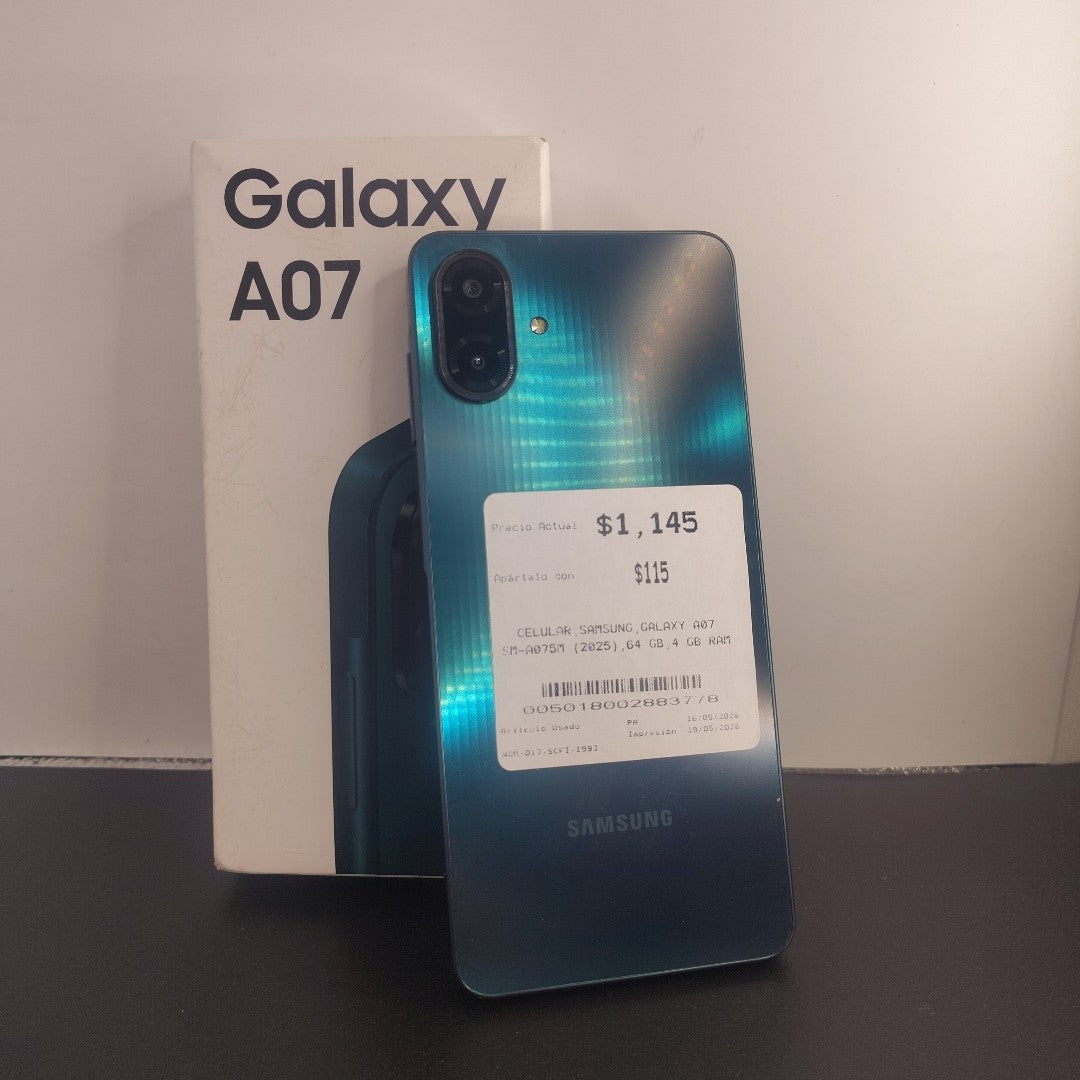 CELULAR SAMSUNG GALAXY A07 SM-A075M (2025) 64 GB 4 GB RAM