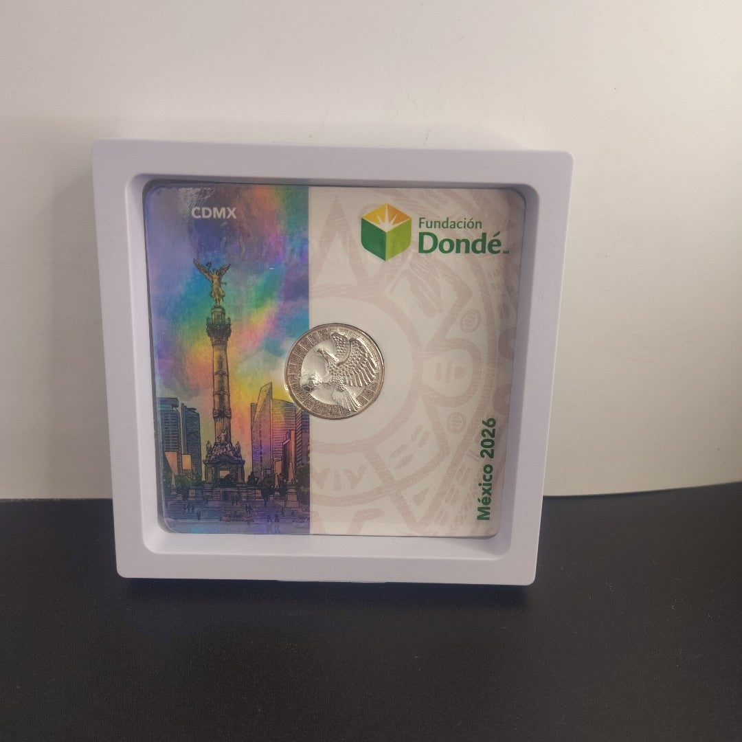 MEDALLA CONMEMORATIVA FRD FÚTBOL MOTIVO ÁGUILA PLATA .925 8.9 GR (NUEVO)