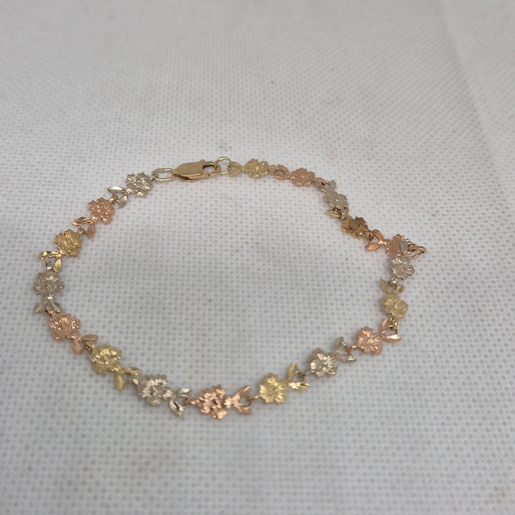PULSERA ORO COMBINADO 10 K 4.6 GRMS (SEMINUEVO)