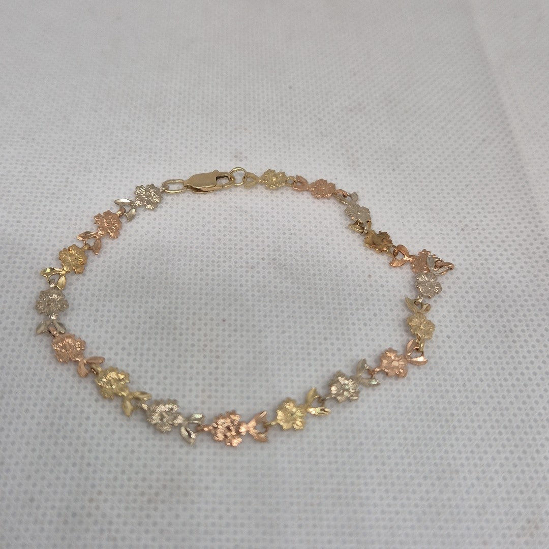PULSERA ORO COMBINADO 10 K 4.6 GRMS (SEMINUEVO)