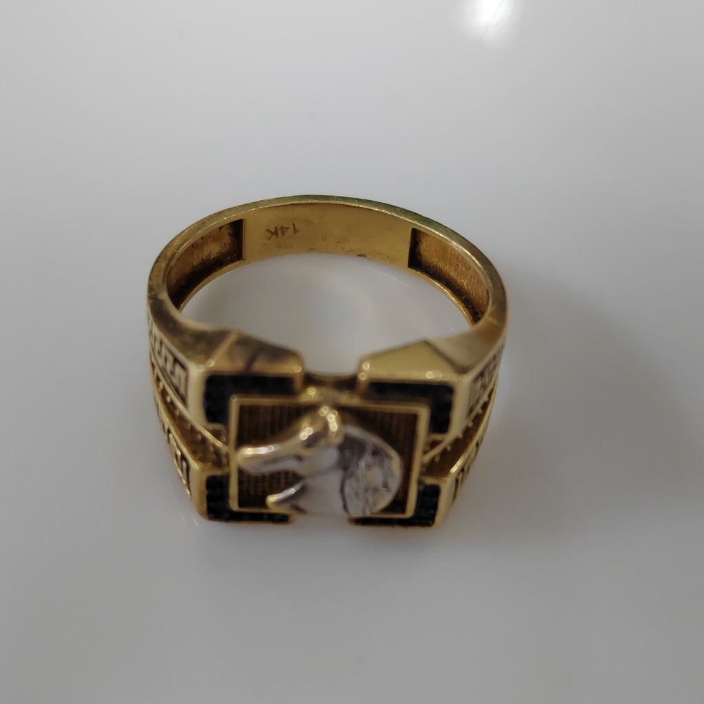 ANILLO ORO COMBINADO 14 K 7,30 GRMS (SEMINUEVO)